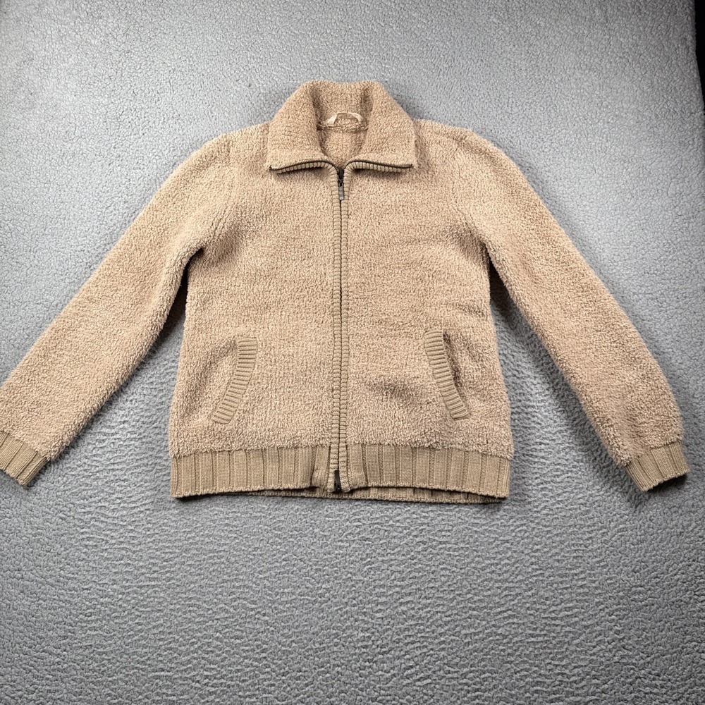 Soft Surroundings Sweater Jacket‎ Women XS PETITE Zip Up Sherpa Plush Fuzzy Cozy